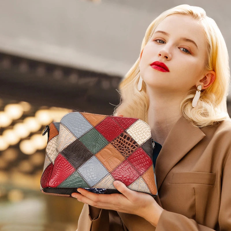Women Split Cow Leather Crossbody Shoulder Bags Female Fashion Small
