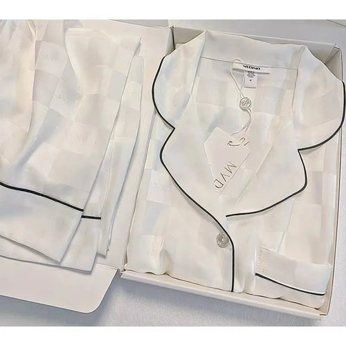 Pyjama soyeux de luxe léger de haute qualité pour femme, pyjama de printemps et