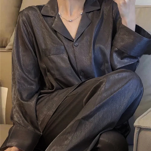 Pyjama soyeux de luxe léger de haute qualité pour femme, pyjama de printemps et