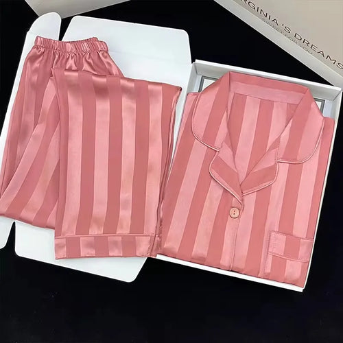 Pyjama soyeux de luxe léger de haute qualité pour femme, pyjama de printemps et