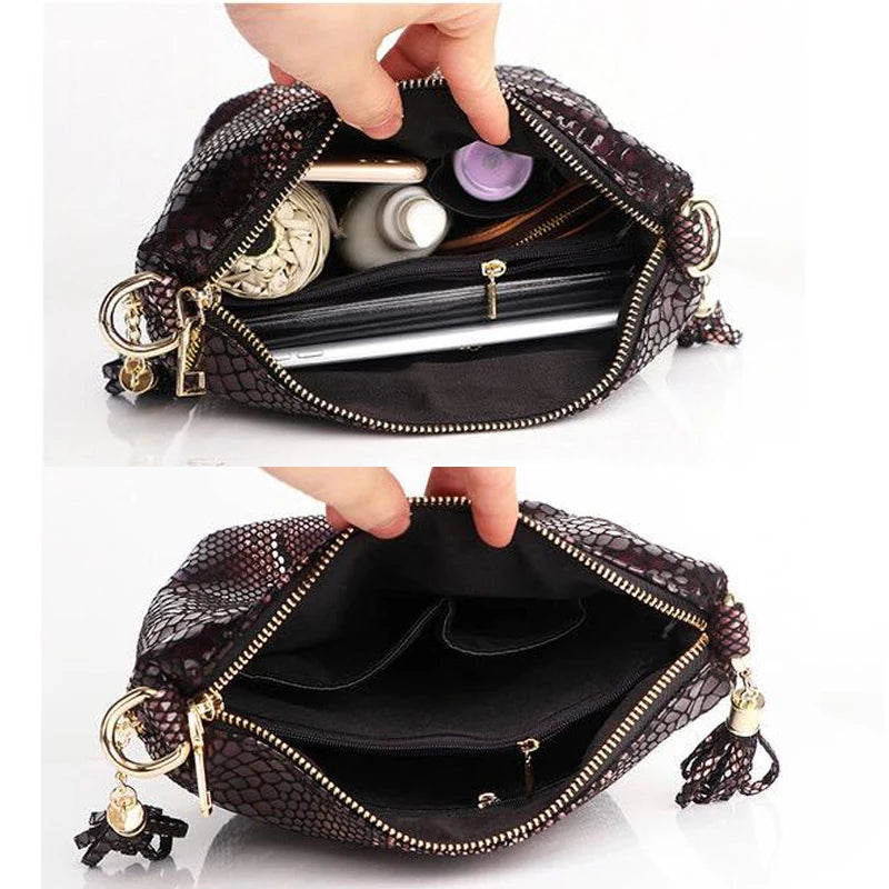 Women's PU Leather Luxury Handbags Women Shiny Embossed Coating Bucket
