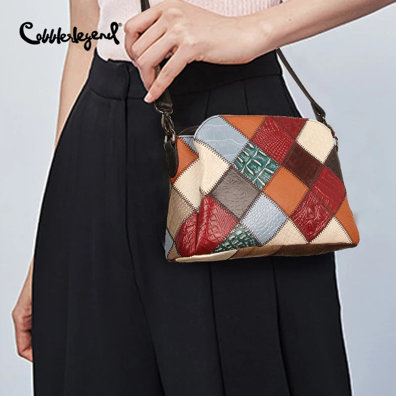 Women Split Cow Leather Crossbody Shoulder Bags Female Fashion Small