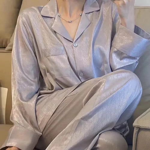 Pyjama soyeux de luxe léger de haute qualité pour femme, pyjama de printemps et