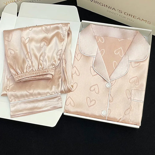 Pyjama soyeux de luxe léger de haute qualité pour femme, pyjama de printemps et