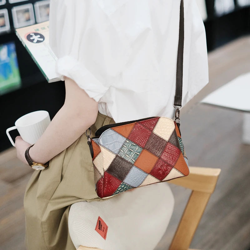 Women Split Cow Leather Crossbody Shoulder Bags Female Fashion Small
