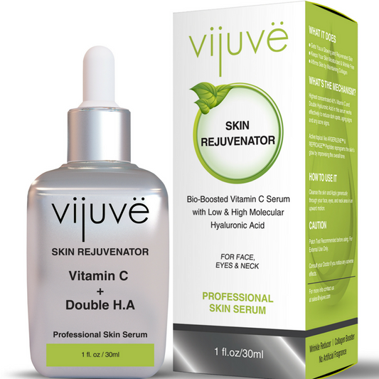 Sérum visage à la vitamine C Vijuve avec double acide hyaluronique et collagène