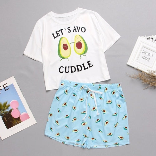 Women's Sleepwear Cute Cartoon Print Short Set Pajamas For Women