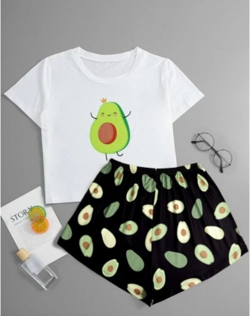 Women's Sleepwear Cute Cartoon Print Short Set Pajamas For Women