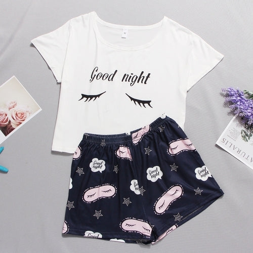 Women's Sleepwear Cute Cartoon Print Short Set Pajamas For Women