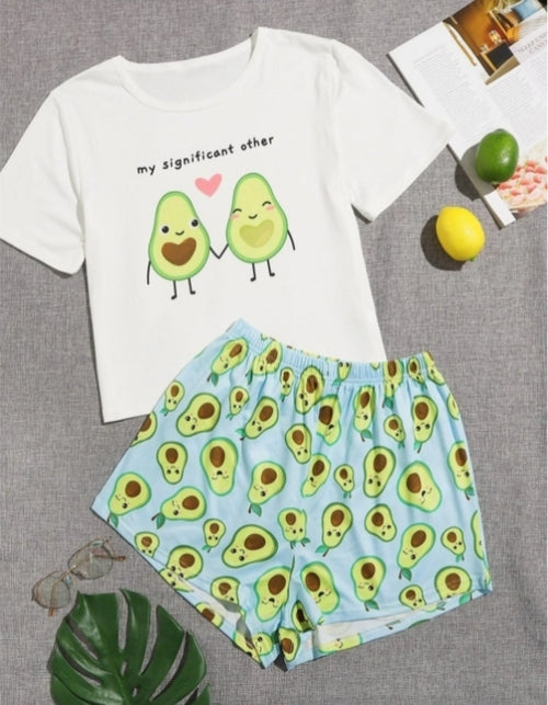 Women's Sleepwear Cute Cartoon Print Short Set Pajamas For Women