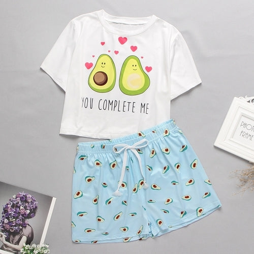 Women's Sleepwear Cute Cartoon Print Short Set Pajamas For Women