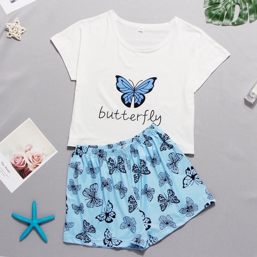 Women's Sleepwear Cute Cartoon Print Short Set Pajamas For Women