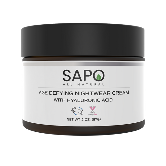 Crème de nuit entièrement naturelle Sapo à l'acide hyaluronique et à la niacinamide –